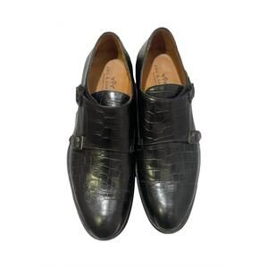 NEW AWL & SUNDRY men's leather slip on shoes in black